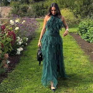 ASOS Forest Green Tulle Maxi Dress